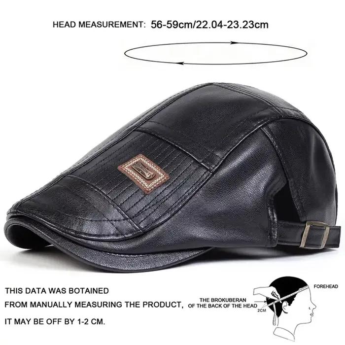 Casquettes de gavroche rétro en cuir PU pour hommes
