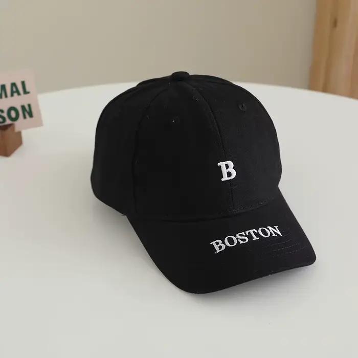 Casquette de baseball en coton brodée avec la lettre « BUSTON »