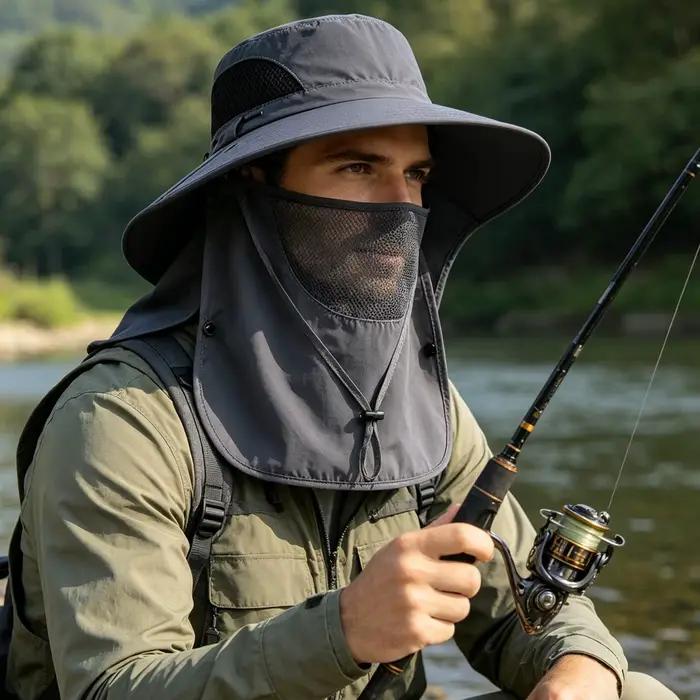 Chapeau de pêche respirant à large bord