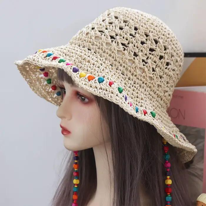Chapeau de paille femme style pastoral tendance