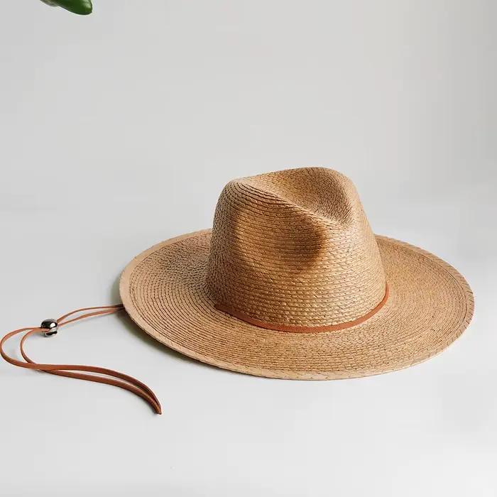 Chapeau de soleil Fedora classique en paille pour hommes et femmes