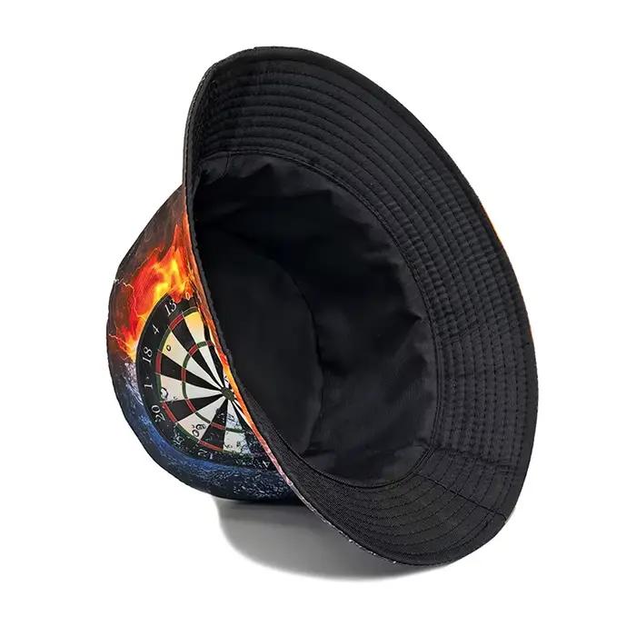 Chapeau Bob Imprime Cible de Fléchettes Motif Arc et Flèches Chapeau de Pêcheur Réversible Double Face Casquette Panama Homme Femme Occasion Spéciale