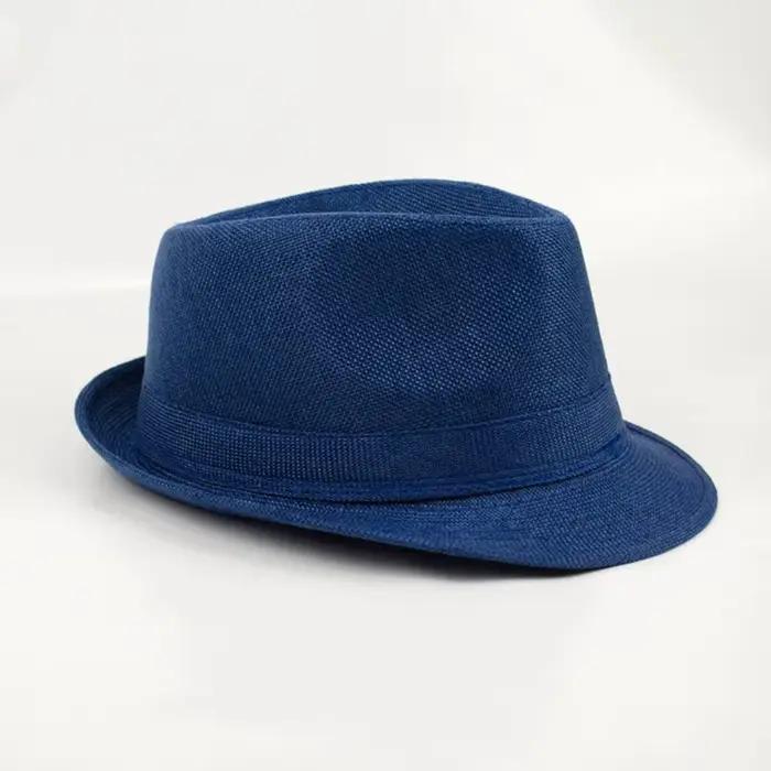 Chapeau noir en lin pour hommes