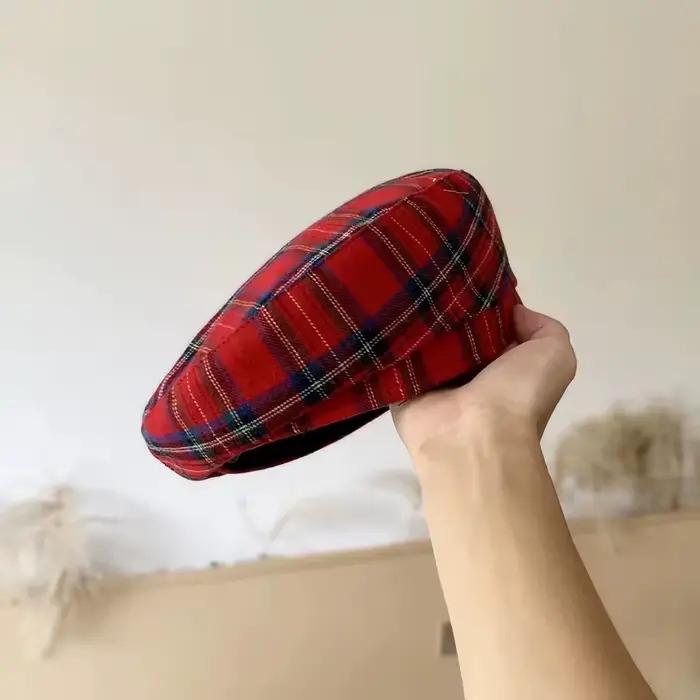 Boina xadrez rouge para homens e mulheres