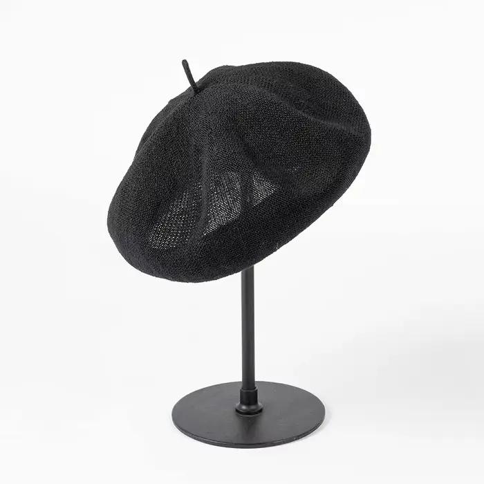 Béret en lin tricoté pour femmes