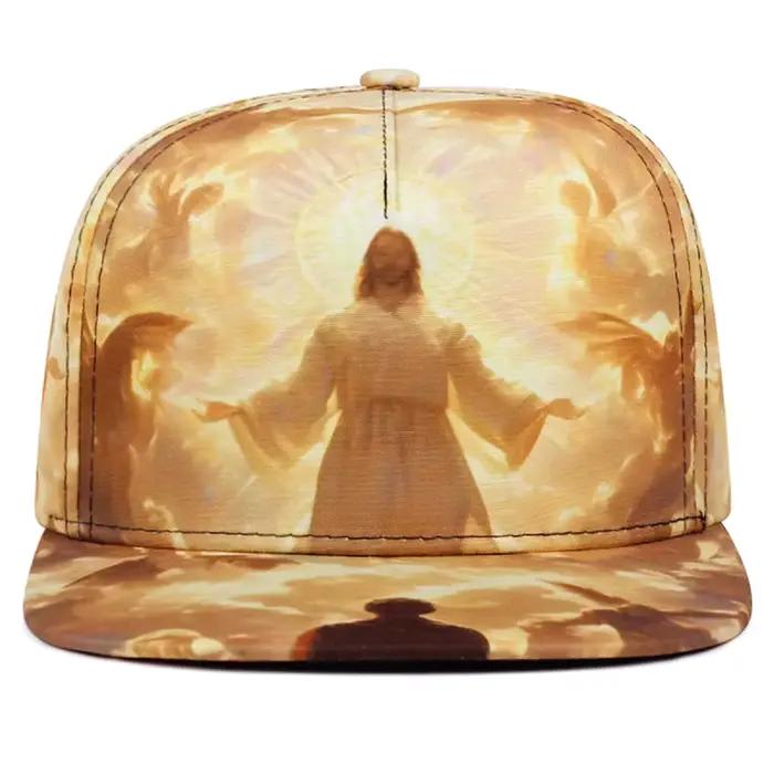 2025 nouveau imprimé jésus bord plat chapeau à la mode créatif rue Hip Hop