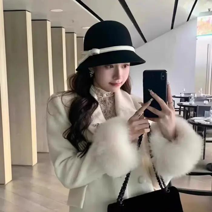 Chapeau formel en feutre style Hepburn