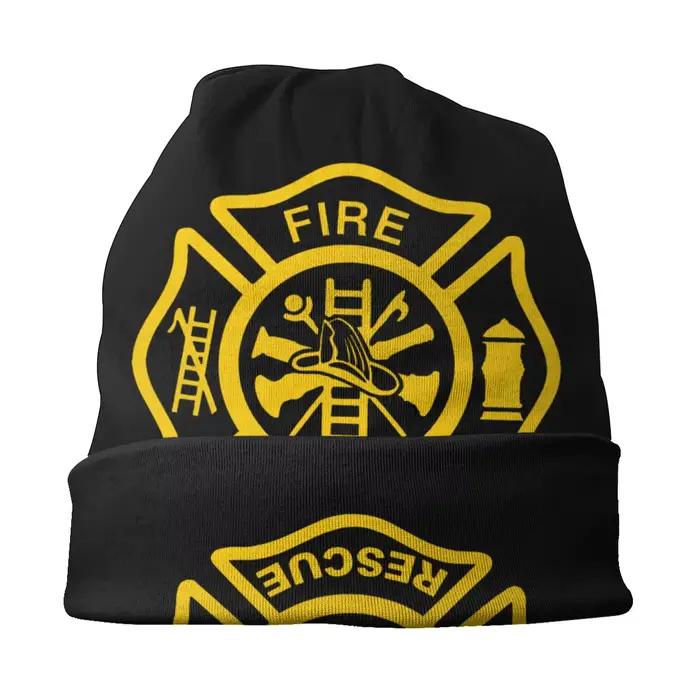 Bonnet unisexe personnalisé hiver chaud tricot chapeau femmes hommes pompier sauvetage de feu rue bonnets casquettes