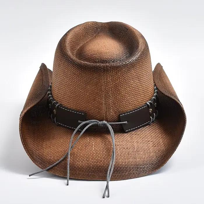 Chapeau de Cowboy occidental Vintage pour hommes et femmes