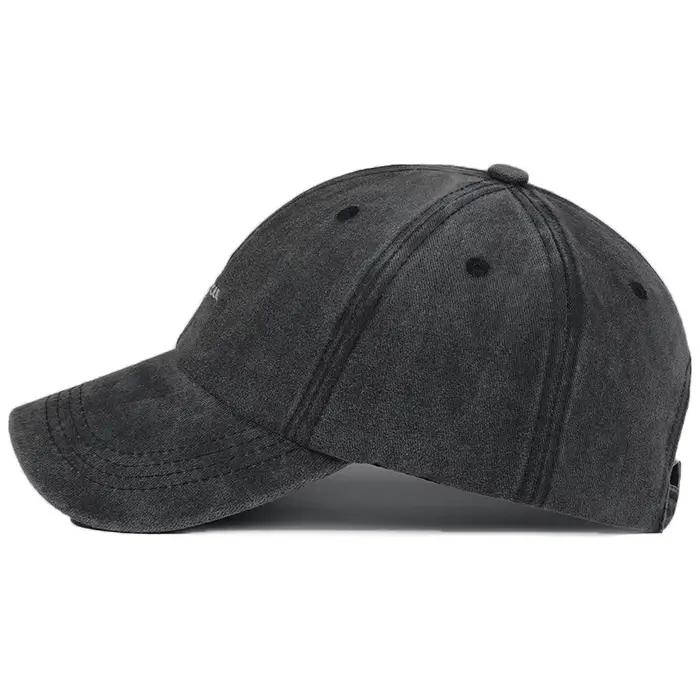 Casquette Snapback Tendance Broderie Tournesol Coton Délavé Vintage Réglable Unisexe Hip Hop Streetwear Chapeau d'Extérieur Cadeau