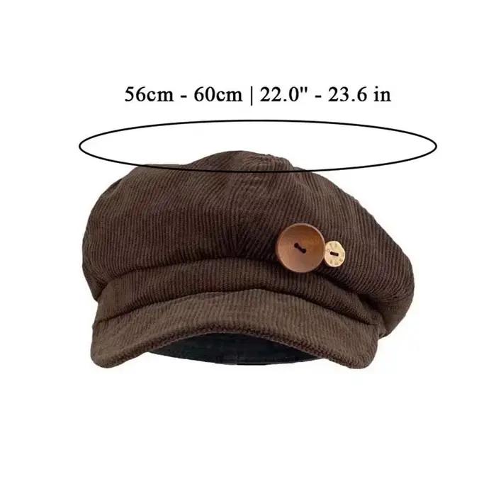 Casquettes à visière marron casquette de Baseball femmes peintre artiste chapeaux rétro béret en velours côtelé