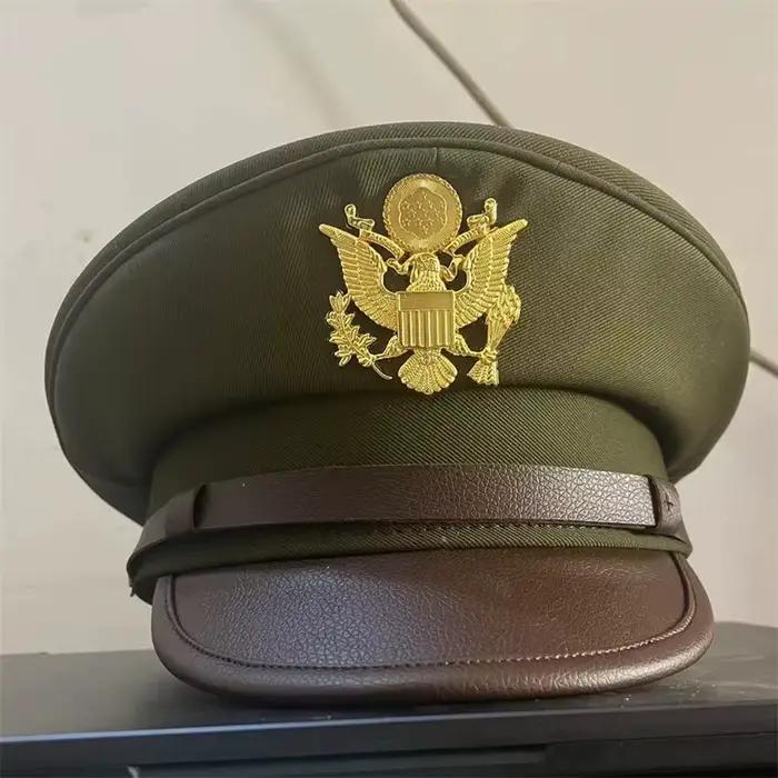 Chapeau d'officier américain militaire vert à large bord