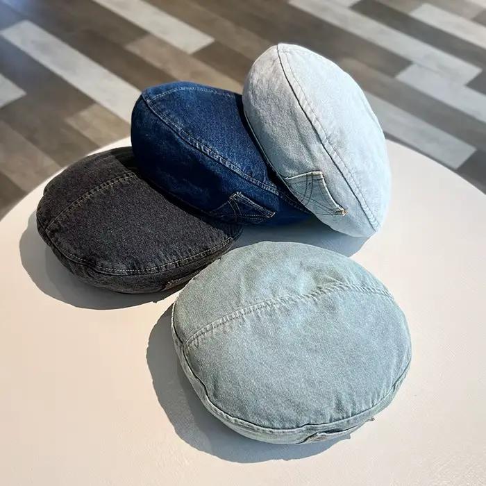 Béret en jean rétro pour femme – Chapeaux printemps-été-automne – Gorra Inglesa Hombre – Sombreros De Mujer