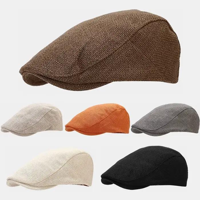 Bérets en lin vintage pour hommes et femmes