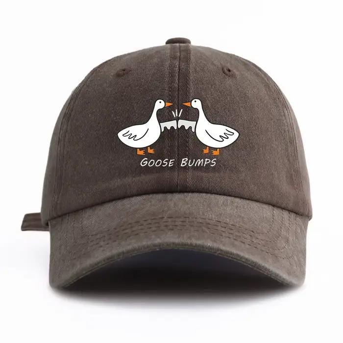 Casquette de Baseball délavée imprimée GOOSE BUMP pour adultes