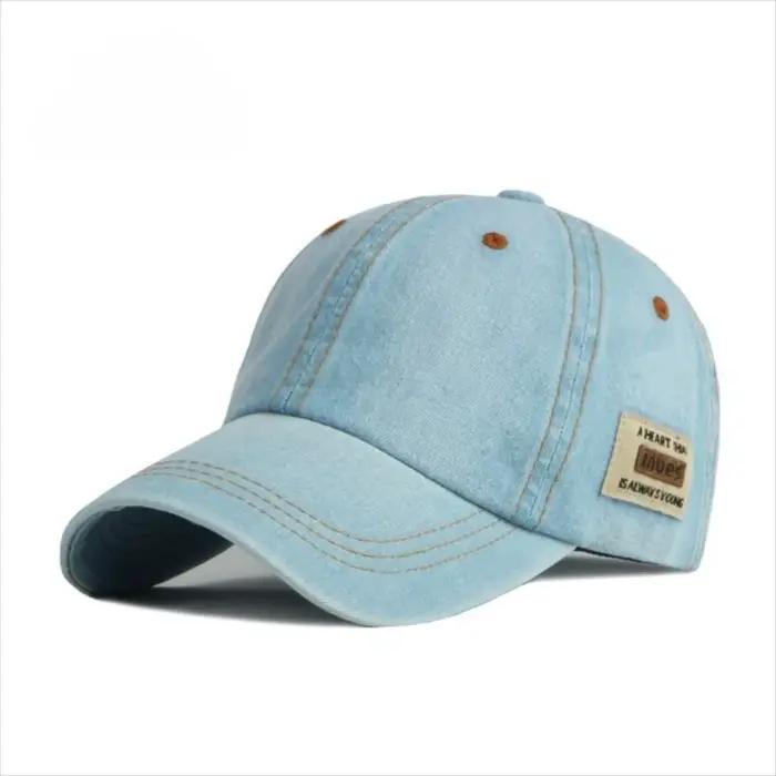 Nouvelles casquettes de baseball en jean bleu
