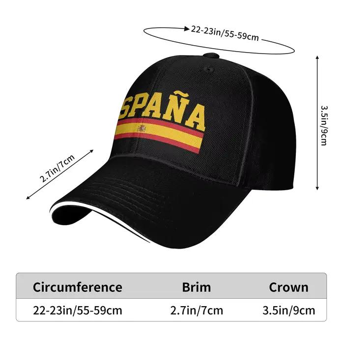 Casquette de baseball pour fans de football américain avec drapeau d'Espagne