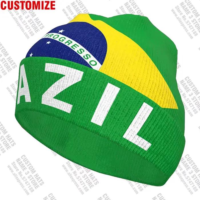 Brésil tricoté chapeau gratuit nom personnalisé hiver froid pull Portugal soutien-gorge