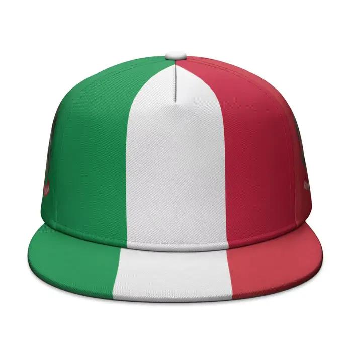 Italie gratuit nom personnalisé numéro équipe Logo casquette à bords plats pays voyage pêche italien Nation Italia drapeau Photo Hip-hop chapeau