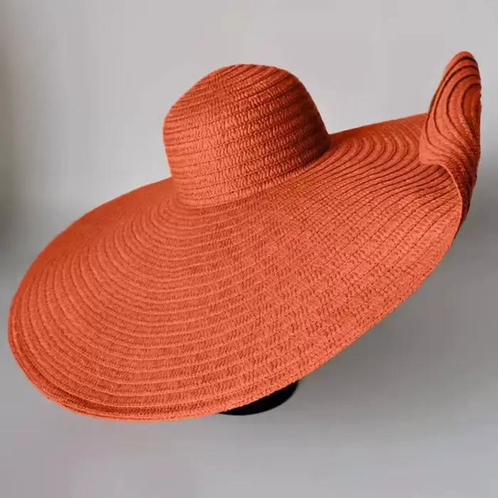 Chapeau de paille pliable pour femme