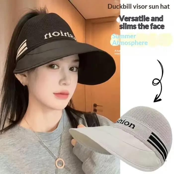 Chapeau de paille demi-ouvert à large bord pour femme