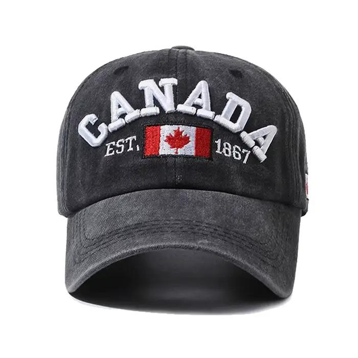 Casquette de baseball Canada brodée extérieure unisexe ajustable protection solaire style sport printemps automne extérieur