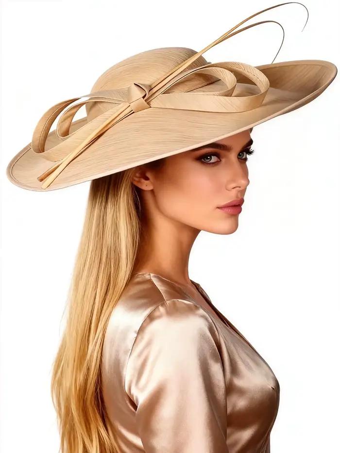 Chapeau en sinamay FS Royal Red à large bord pour femmes