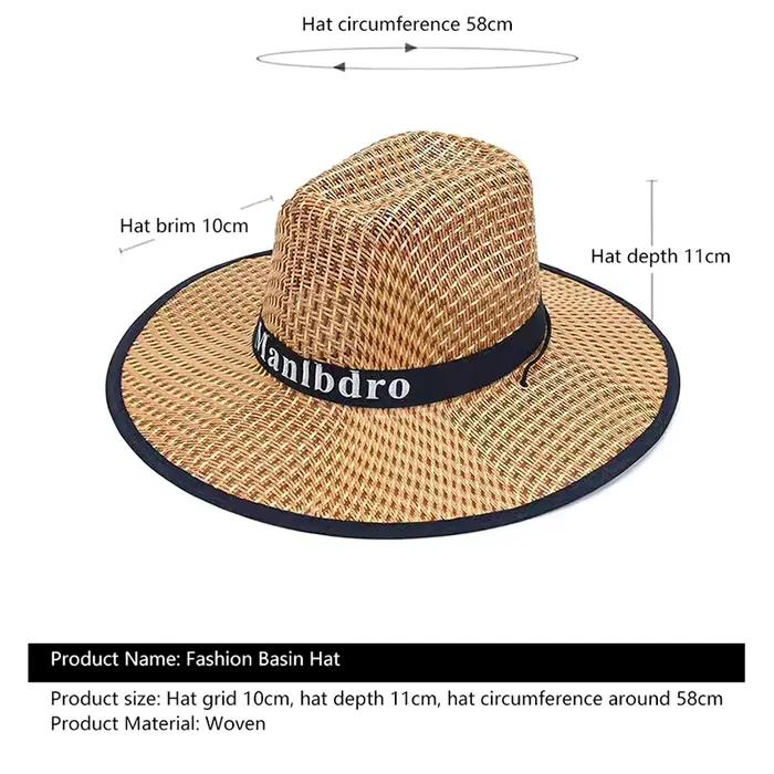 Chapeau de paille Western Cowboy Sle en plein air été plage alpinisme