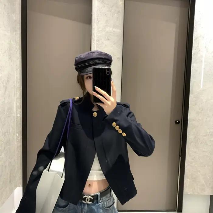 Casquette plate brodée bleu marine INS