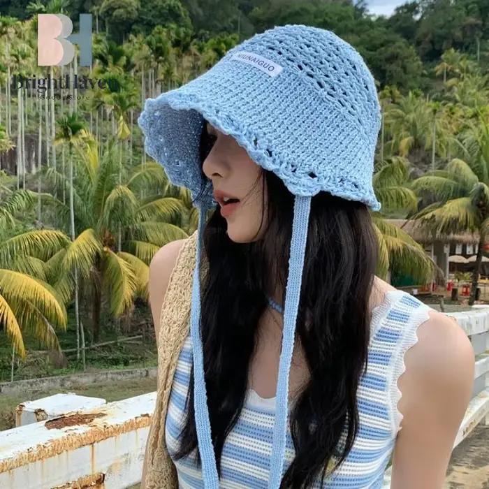 Chapeau de soleil en crochet avec protection UV pour femmes