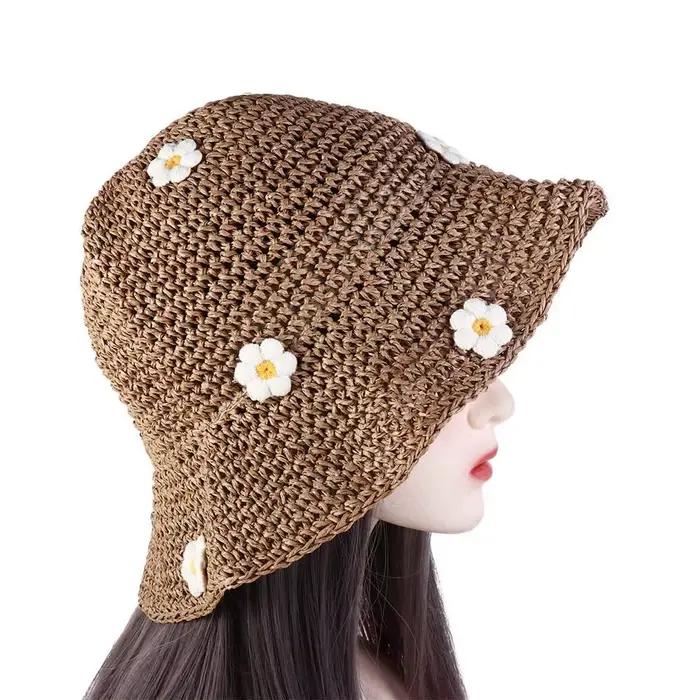 Chapeau de Plage Bohème Tressé à la Main Style Panama Protection UV