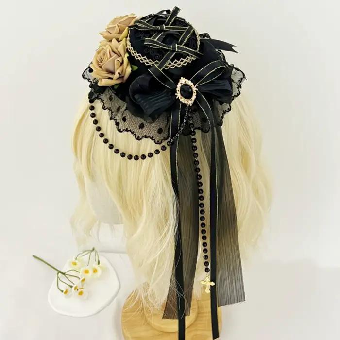 Chapeau gothique Lolita noir