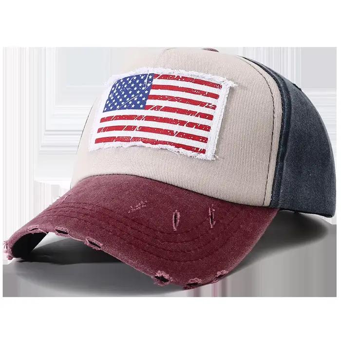 Casquette de Baseball brodée drapeau américain