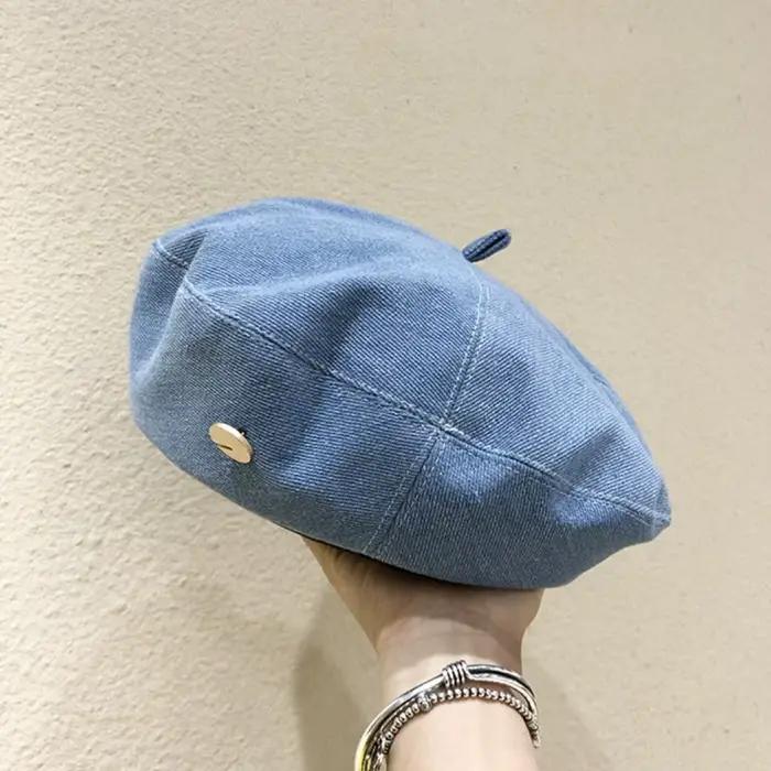 Chapeau de béret en denim pour femmes