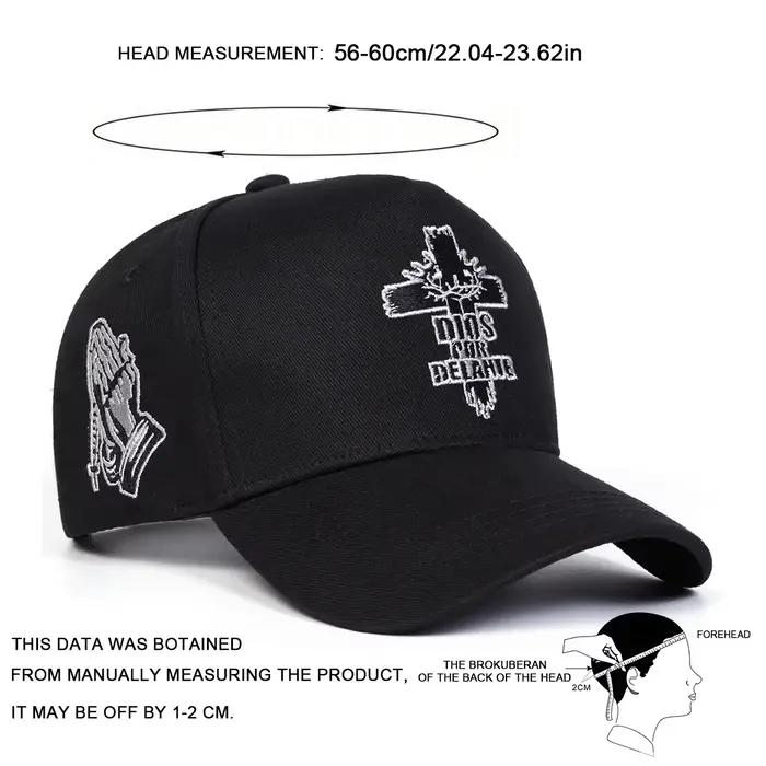 Casquettes de baseball unisexes DIOS POR DELANTE avec broderie en croix