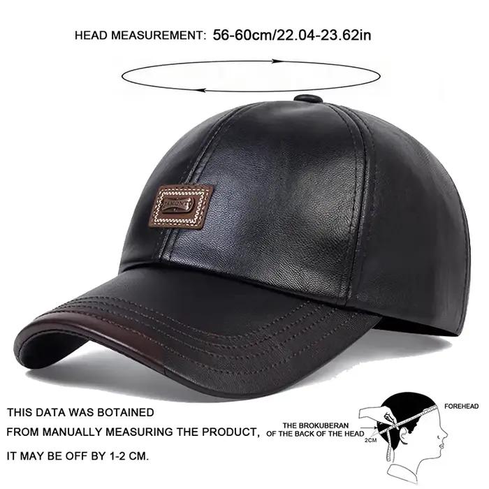Casquette de baseball en simili cuir VORON élégante et décontractée pour homme et femme protection solaire printemps automne occassions extérieures