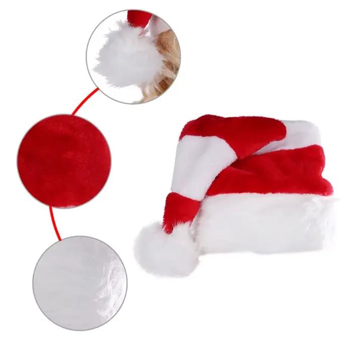 Chapeau de Noel en Velours Vert Rouge Compatible Avec Tout Accessoires Inclus Pour Enfants Occasions Festives Automne Hiver