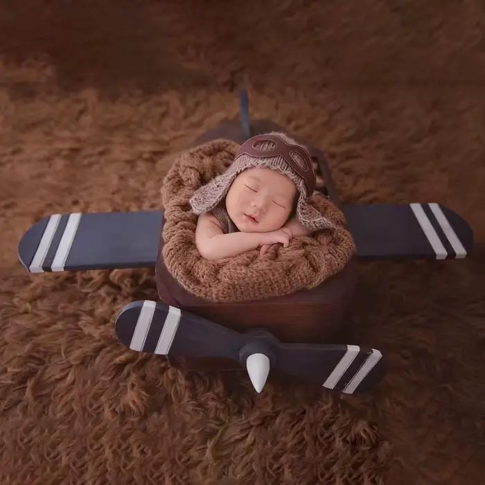 Chapeau de pilote en tricot pour nouveau-né