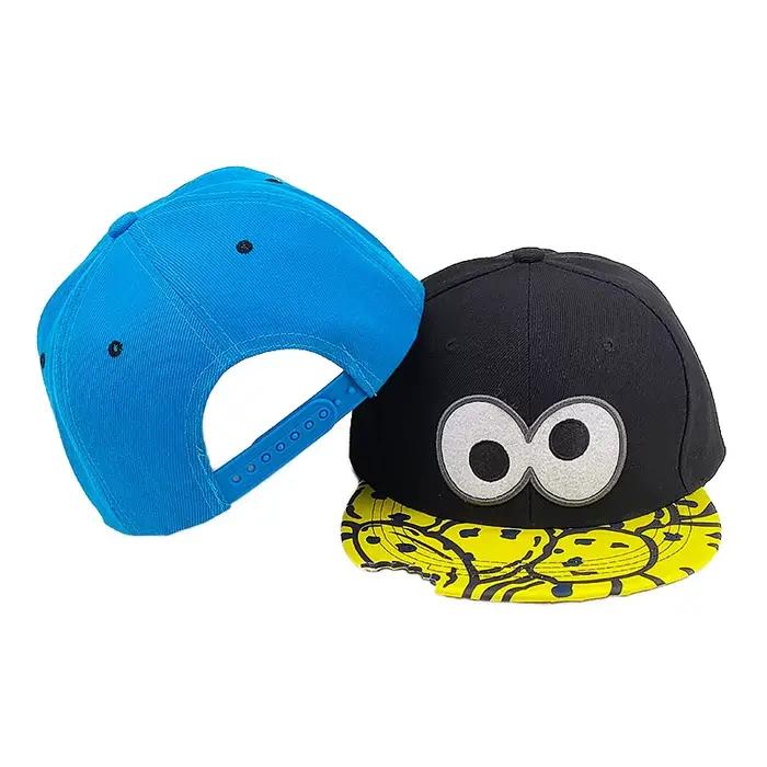 Eye PIZZA Chapeau hip hop brodé à bord plat de dessin animé