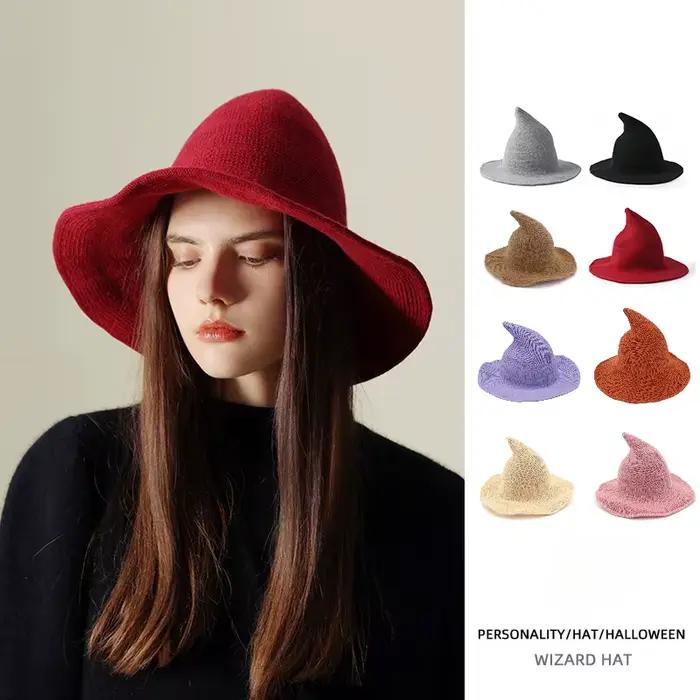 Chapeau tricoté en laine Vintage pour Halloween