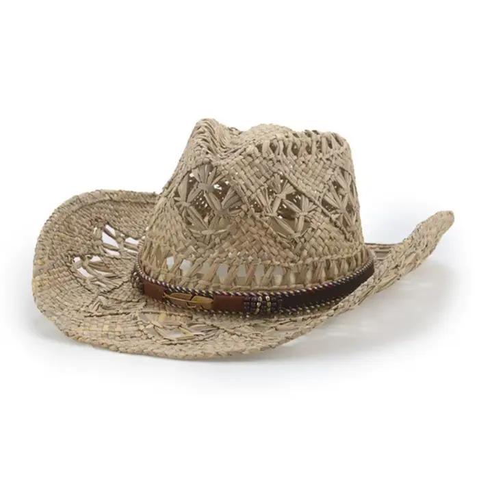 Chapeau de Cowboy en paille à bord roulé
