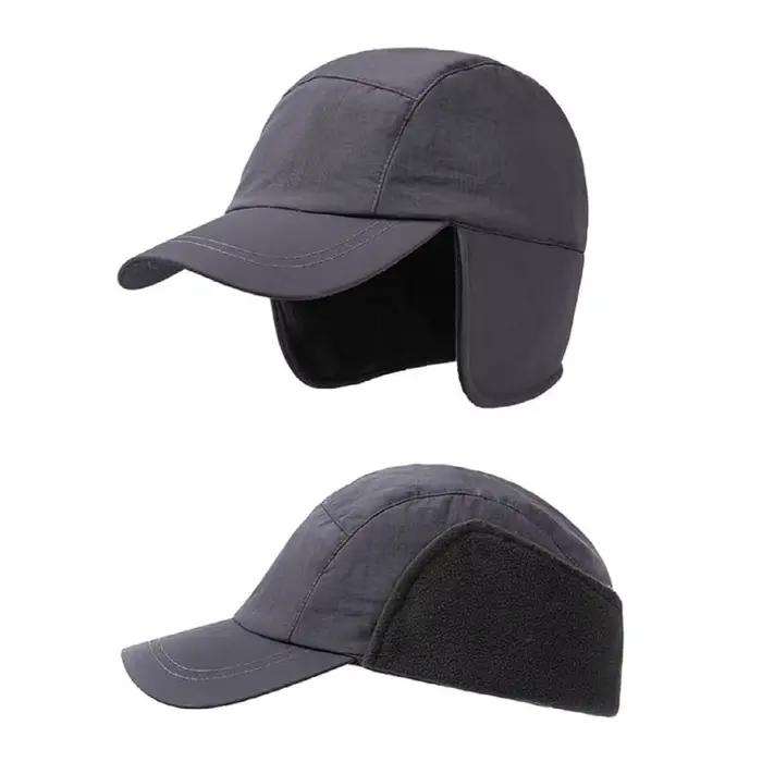 Casquette de Baseball coupe-vent chaude d'hiver polaire imperméable cache-oreilles chapeau pour hommes avec oreillettes Protection des oreilles randonnée Bonnets Ski