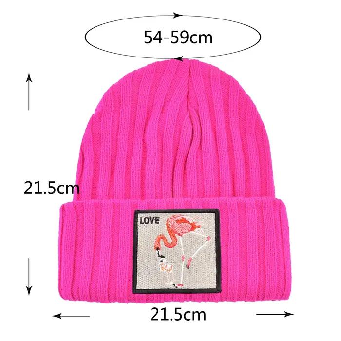 Bonnets Skullies Unisexe Décontractés avec Broderie Animal de Compagnie Acrylique pour Occasions Décontractées Printemps Automne