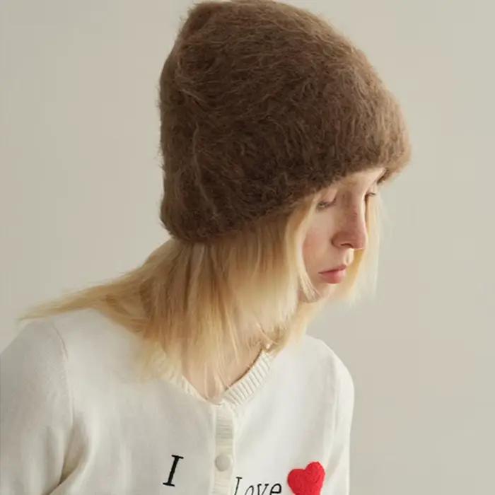 Chapeau tricoté pour femmes hommes casquettes laine d'alpaga mode Simple chaud Skullies bonnets solide automne hiver