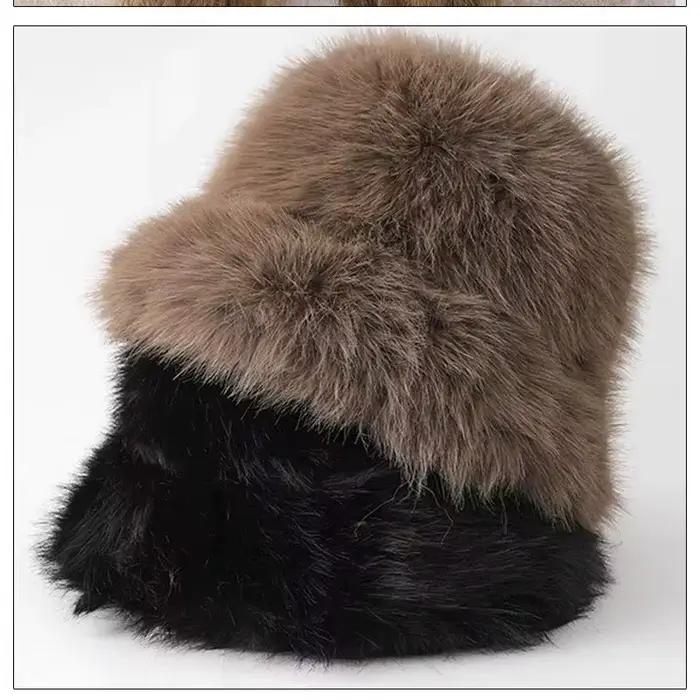 Chapeau Bob en Fausse Fourrure de Renard pour Femme