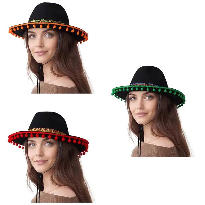 Chapeau mexicain en feutre à large bord