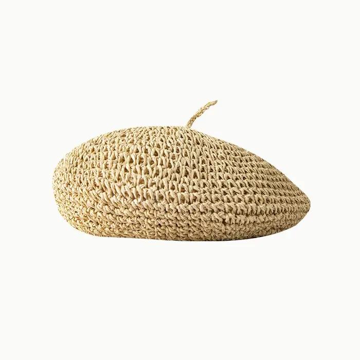 Béret en paille visrover pour femme, style sportif, couleur solide, polyvalent pour printemps été et activités extérieures