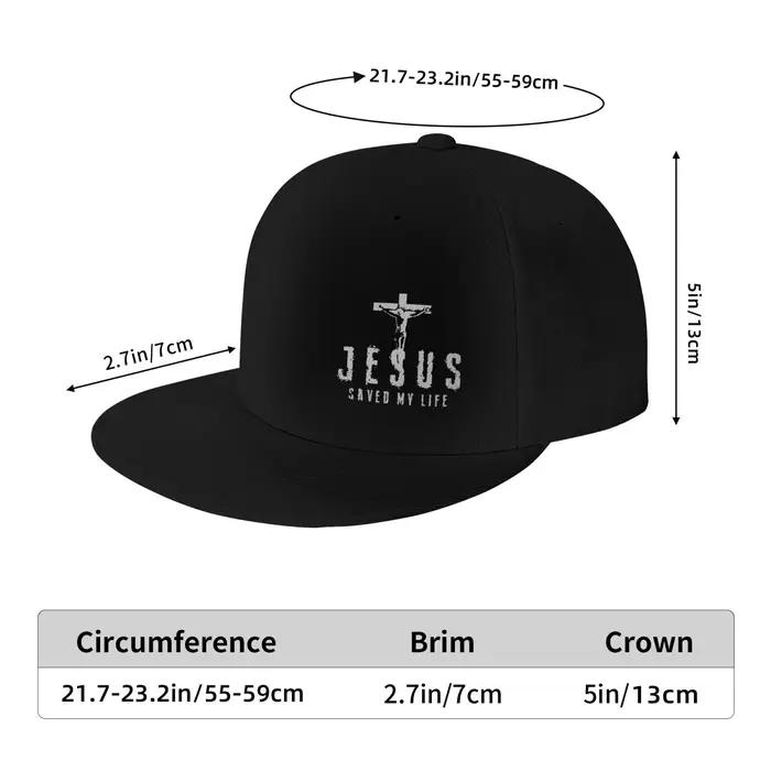 Casquette de baseball réglable pour homme, chapeau Snapback croisé, billet plat, message chrétien, Jésus a sauvé ma vie, cadeau pour papa, mari, occasion spéciale, look décontracté, quatre saisons
