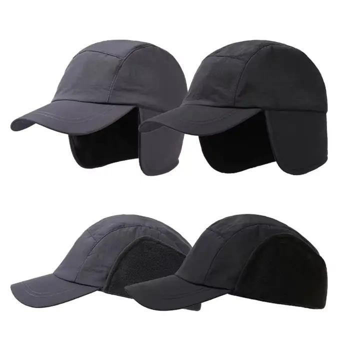 Casquette de Baseball coupe-vent chaude d'hiver polaire imperméable cache-oreilles chapeau pour hommes avec oreillettes Protection des oreilles randonnée Bonnets Ski