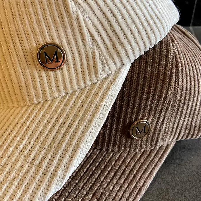 Casquette de Baseball femmes automne hiver couleur unie à la mode velours côtelé coréen réglable Snapback chapeaux